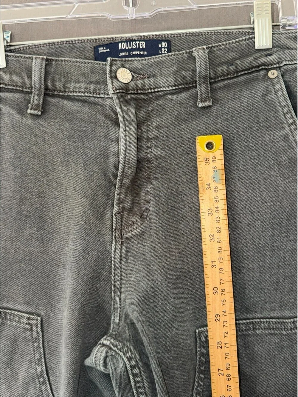 Hollister Loose Carpenter Jeans Gray Epic Flex W30 L32 Workwear Utility Denim